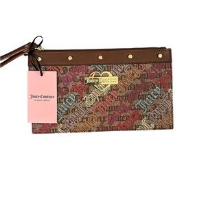 Juicy Couture Multicolor Logo Print Wristlet Clutch